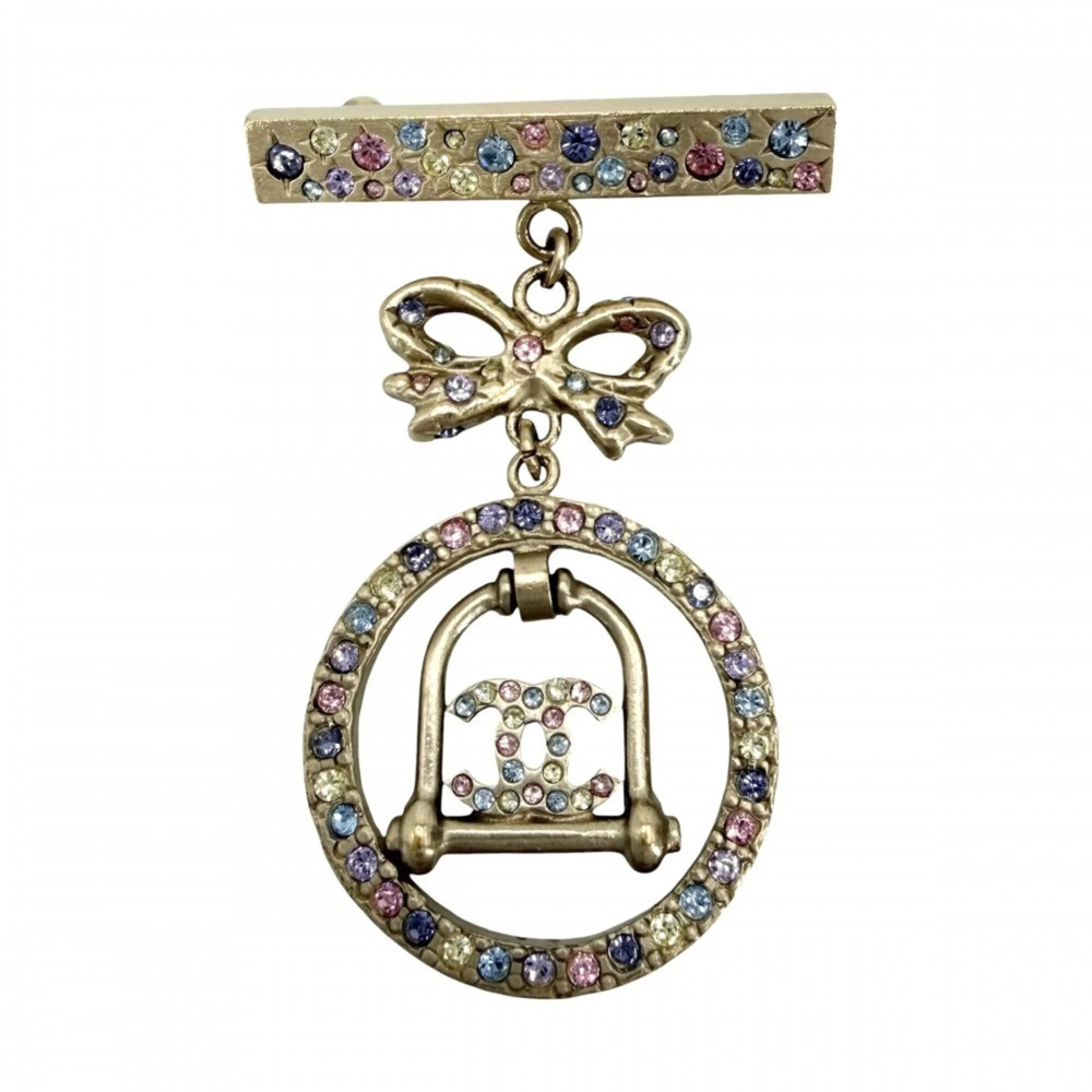 Chanel Black Logo Brooch